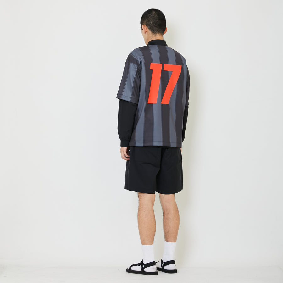 Men Printed Oversized Jersey Polo Tee - Black - SM2408152B