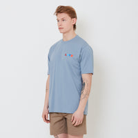 Men Graphic Tee - Dusty Blue - SM2408178B