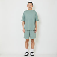 Men Oversized Pique Top - Dusty Green - SM2409155B