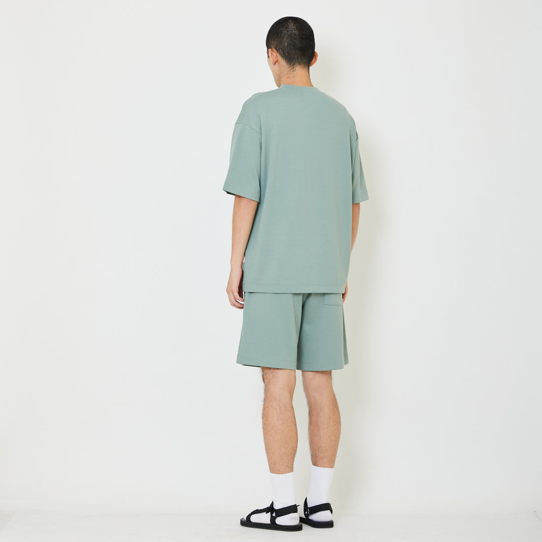 Men Oversized Pique Top - Dusty Green - SM2409155B