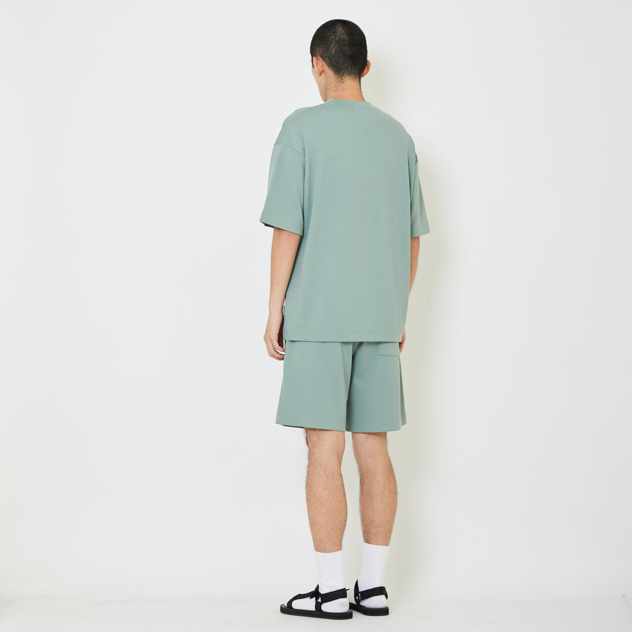 Men Oversized Pique Top - Dusty Green - SM2409155B