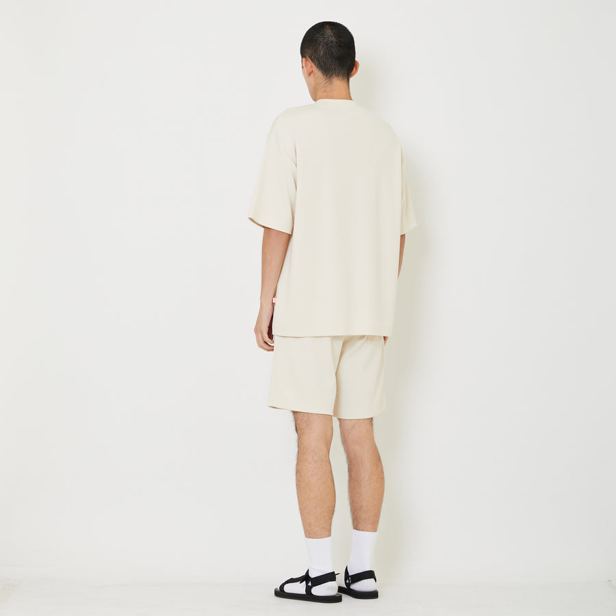 Men Oversized Pique Top - Beige - SM2409155C