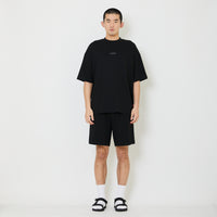 Men Oversized Pique Top - Black - SM2409155D