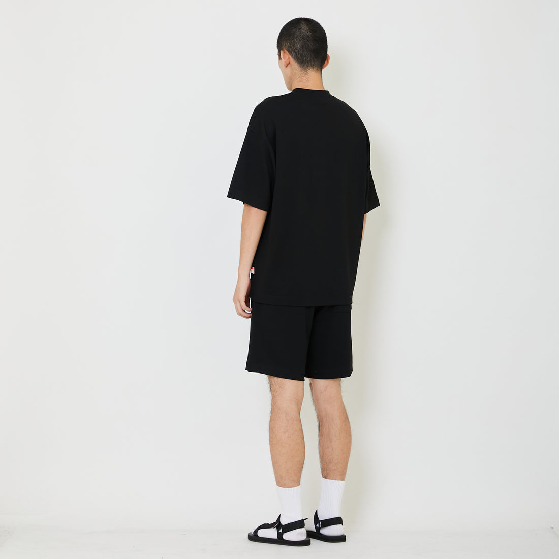 Men Oversized Pique Top - Black - SM2409155D