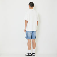 Men Printed Oversized Tee - Off White - SM2409158A