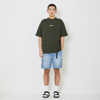 Men Printed Oversized Tee - Dark Grey - SM2409158C