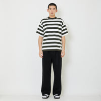 Men Oversized Stripe Sweater - Dark Grey - SM2409159C