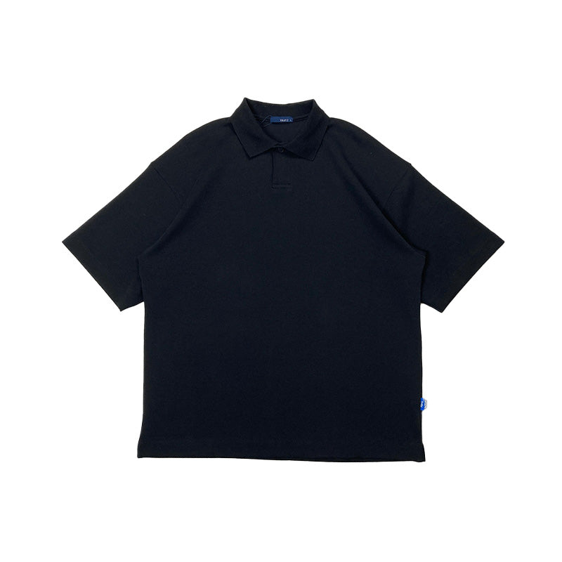 Mens Oversized Polo Tee - Black - SM2409161C