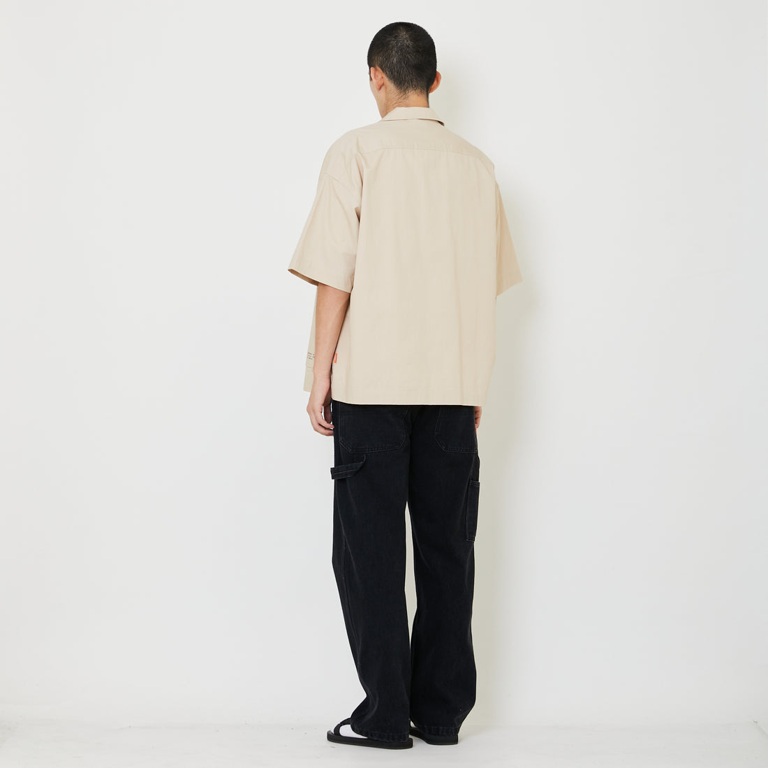 Men Oversized Shirt - Khaki - SM2409164A