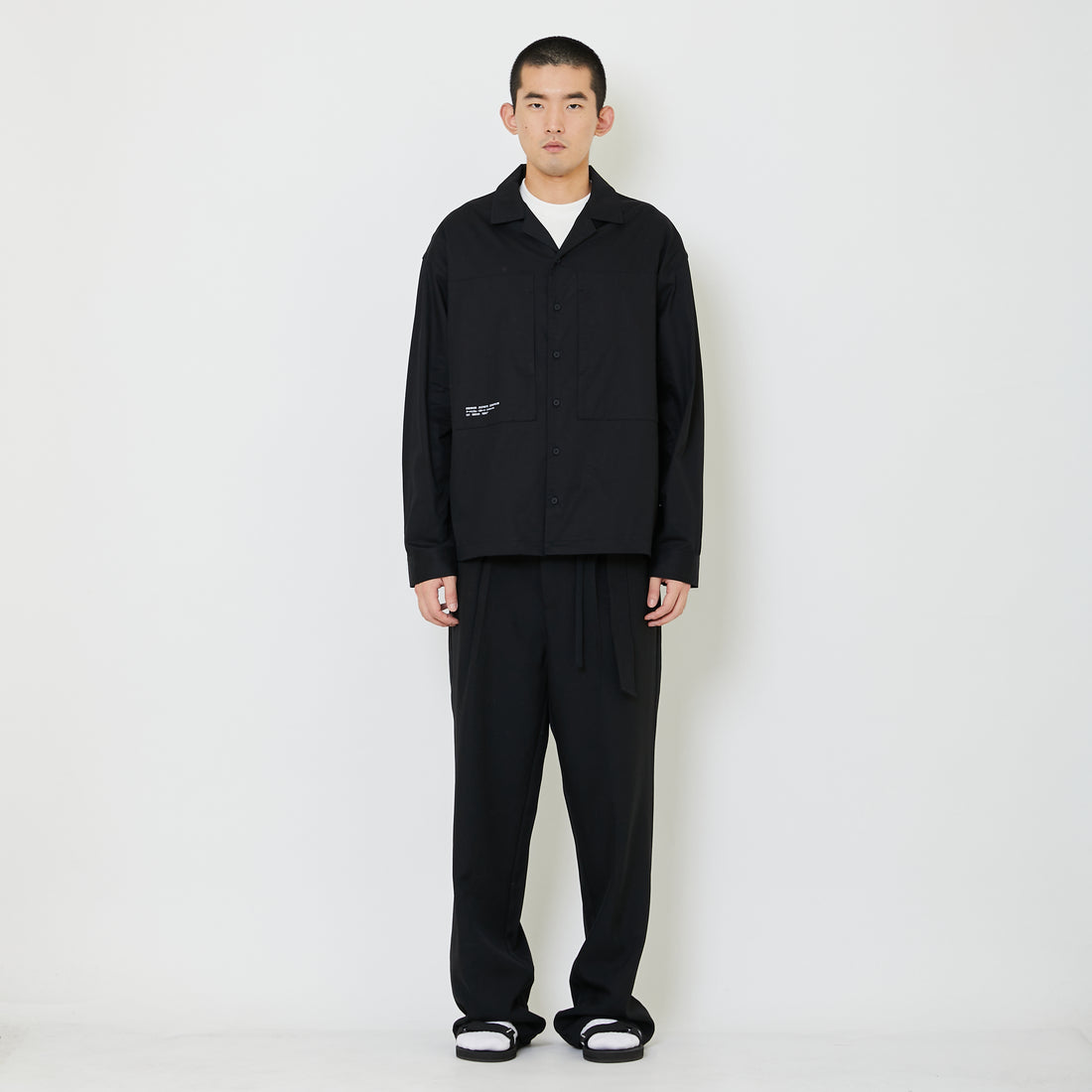 Men Oversized Shirt - Black - SM2409165C