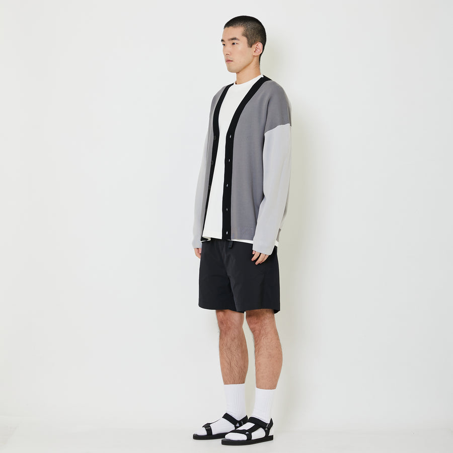 Men Oversized Cardigan - Dark Grey - SM2409168B