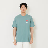 Men Graphic Tee - Turquoise - SM2409179C