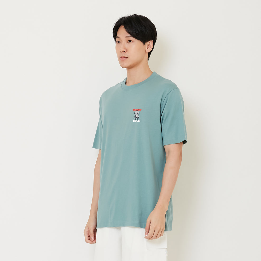 Men Graphic Tee - Turquoise - SM2409179C