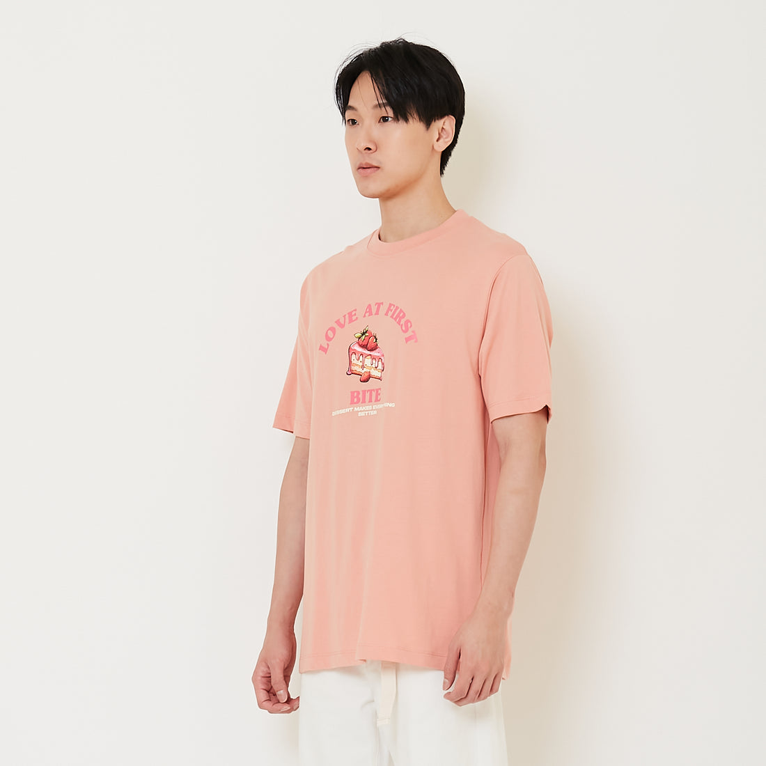 Men Graphic Tee - Dusty Pink - SM2409180B