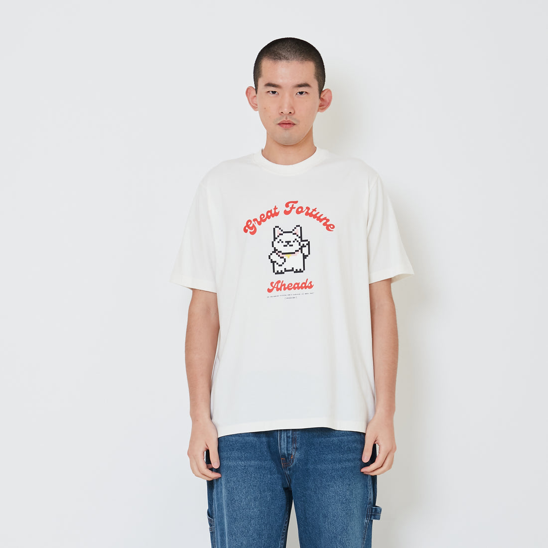 Men Graphic Tee - Off White - SM2410181A