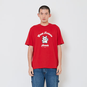 Men Graphic Tee - Dark Red - SM2410181C