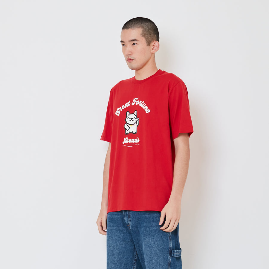 Men Graphic Tee - Dark Red - SM2410181C