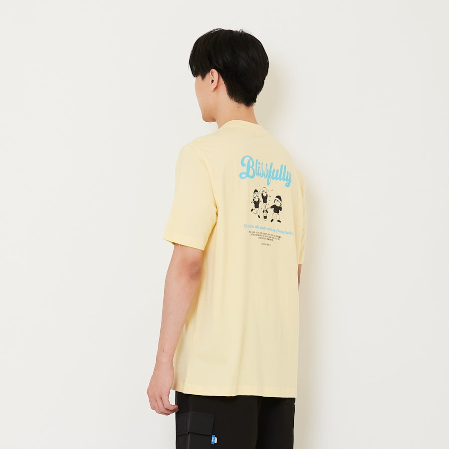 Men Graphic Tee - Light Yellow - SM2410183C