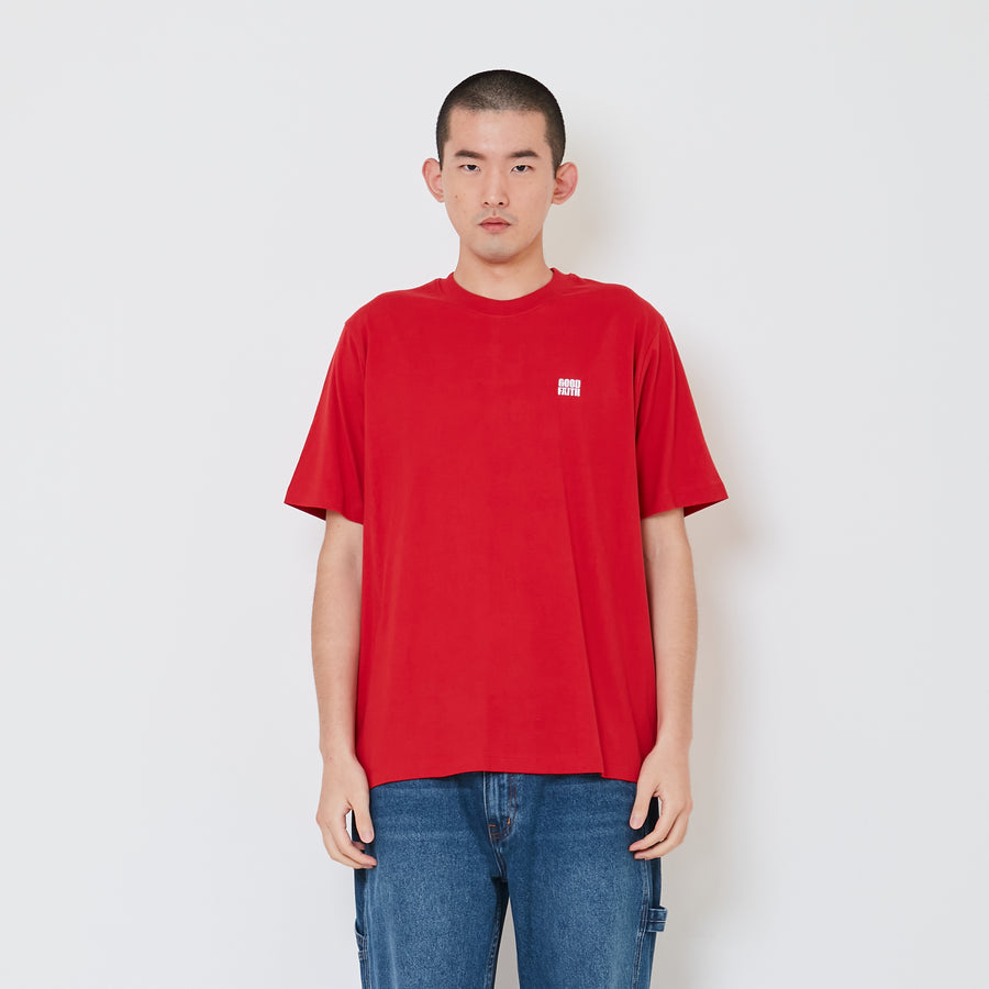 Men Graphic Tee - Dark Red - SM2410184D