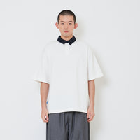 Men Oversized Polo Tee - Off White - SM2410189A