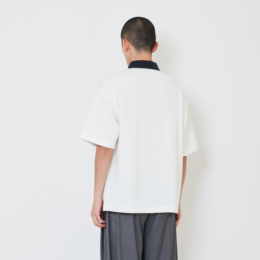 Men Oversized Polo Tee - Off White - SM2410189A