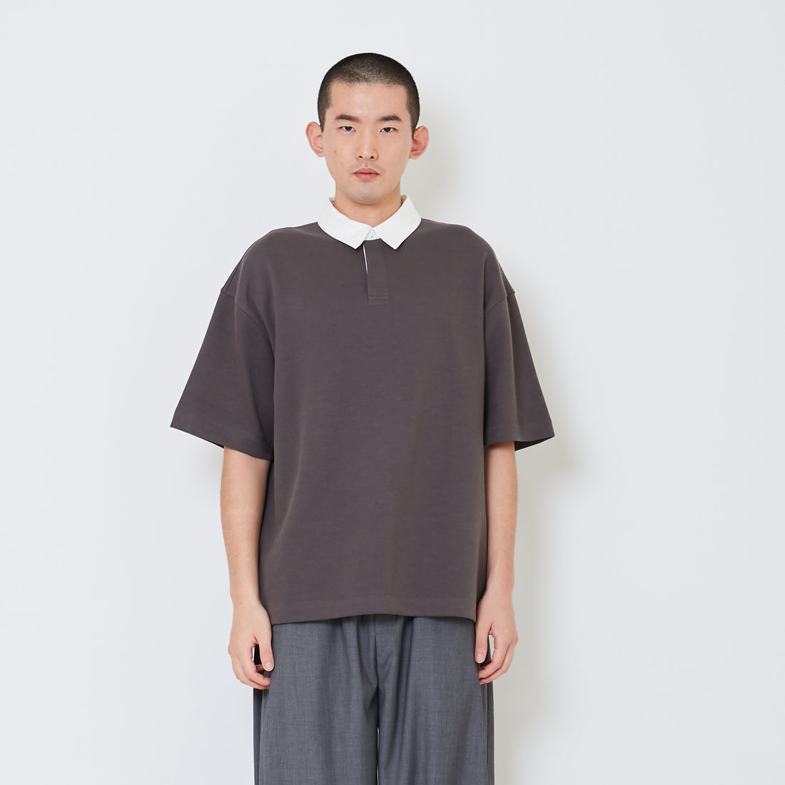 Men Oversized Polo Tee - Metal - SM2410189B