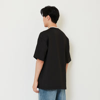 Men Embroidery Oversized Jersey Tee - Black - SM2410190C