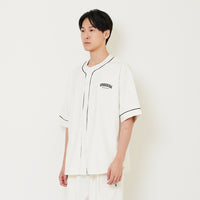 Men Embroidery Baseball Shirt - Off White - SM2410191A