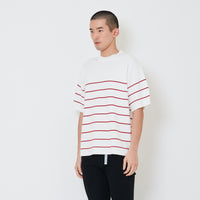 Men Oversized Stripe Sweater - Off White - SM2410193A