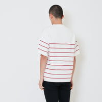 Men Oversized Stripe Sweater - Off White - SM2410193A