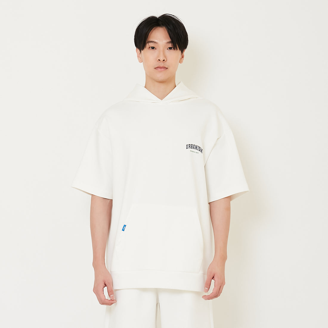 Men Oversized Neoprene Hoodie - Off White - SM2410194A