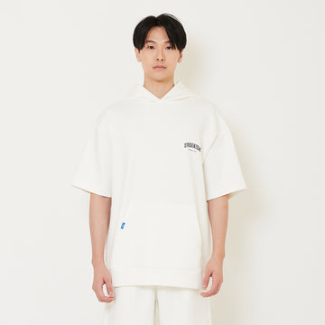 Men Oversized Neoprene Hoodie - Off White - SM2410194A