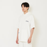 Men Oversized Neoprene Hoodie - Off White - SM2410194A