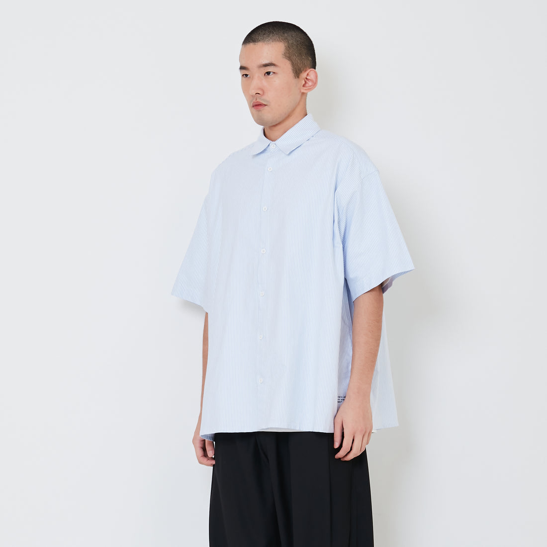 Men Oversized Shirt - Light Blue - SM2410198B