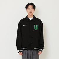 Men Oversized Varsity Jacket - Black - SM2410200B