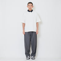 Men Wide Leg Long Pleated Pants - Dark Grey - SM2410201A