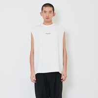 Men Printed Oversized Sleeveless Top - Off White - SM2410203A