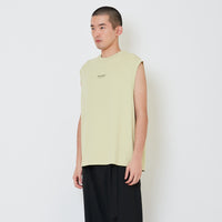 Men Printed Oversized Sleeveless Top - Avocado - SM2410203B