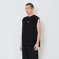 Men Printed Oversized Sleeveless Top - Black - SM2410203D