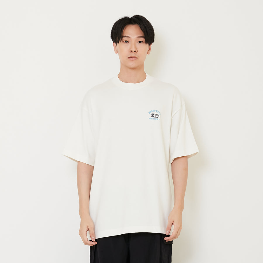 Men Printed Oversized Tee - Off White - SM2410204A