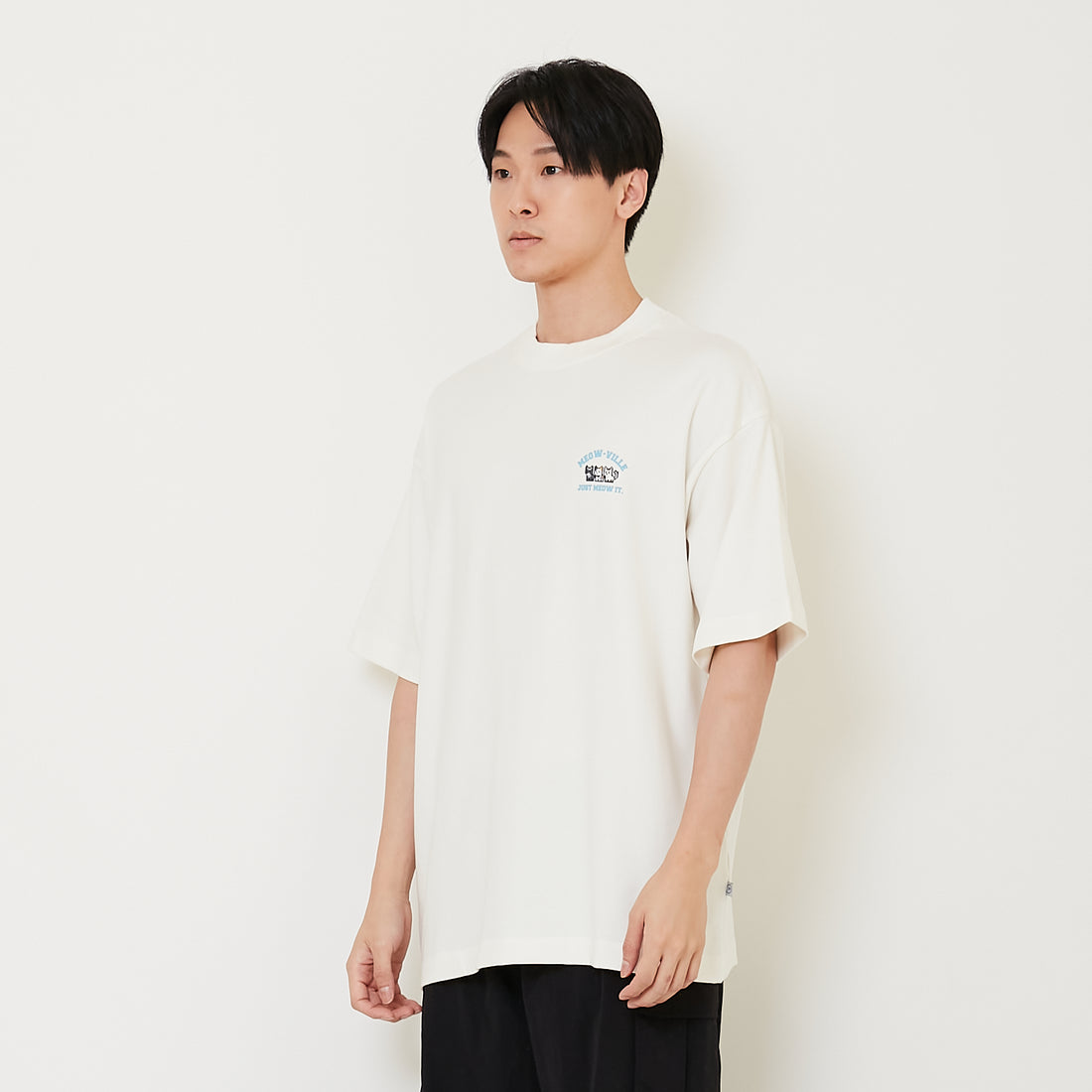 Men Printed Oversized Tee - Off White - SM2410204A