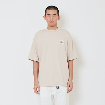 Men Printed Oversized Tee - Beige - SM2410204B