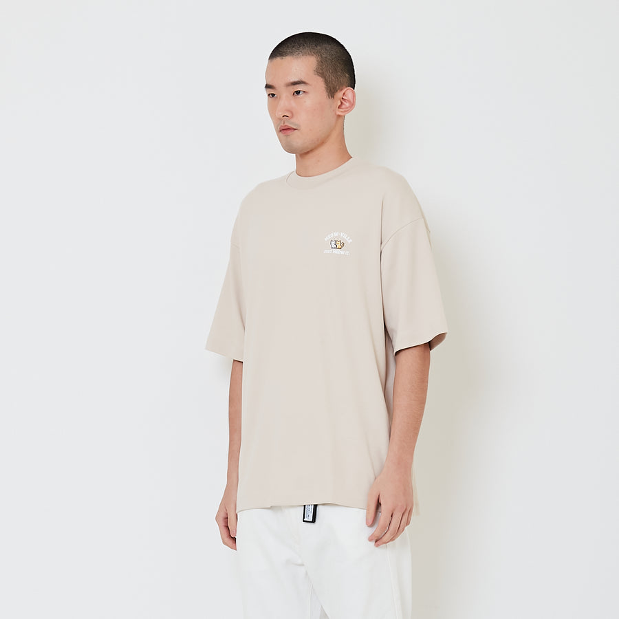 Men Printed Oversized Tee - Beige - SM2410204B