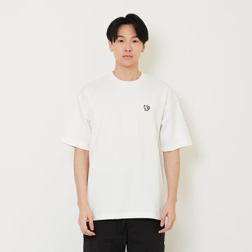 Men Embroidery Oversized Tee - Off White - SM2410206A