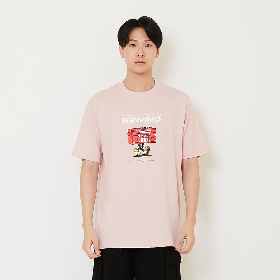 Men Graphic Tee - Light Pink - SM2411186B