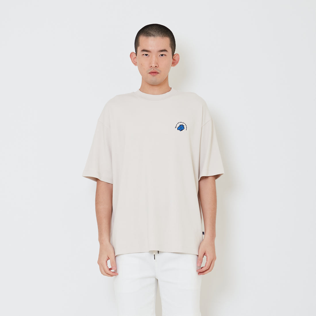 Men Printed Oversized Tee - Sand - SM2411216A