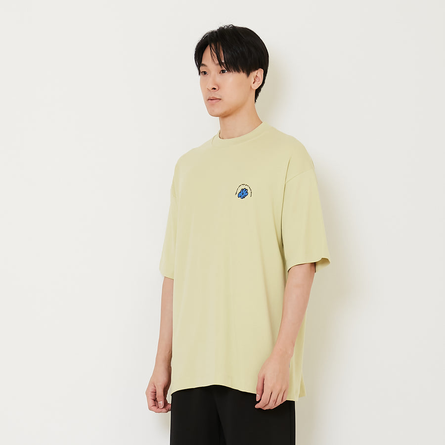 Men Printed Oversized Tee - Avocado - SM2411216B