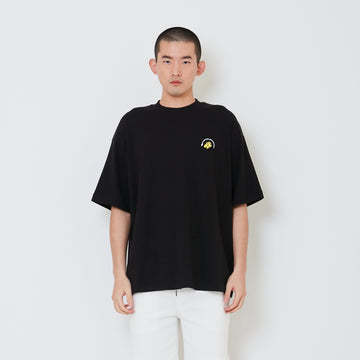 Men Printed Oversized Tee - Black - SM2411216C