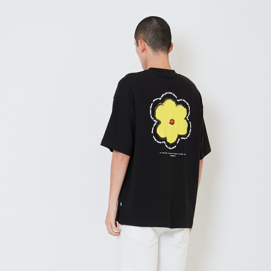 Men Printed Oversized Tee - Black - SM2411216C