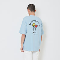 Men Printed Oversized Tee - Blue - SM2411217B